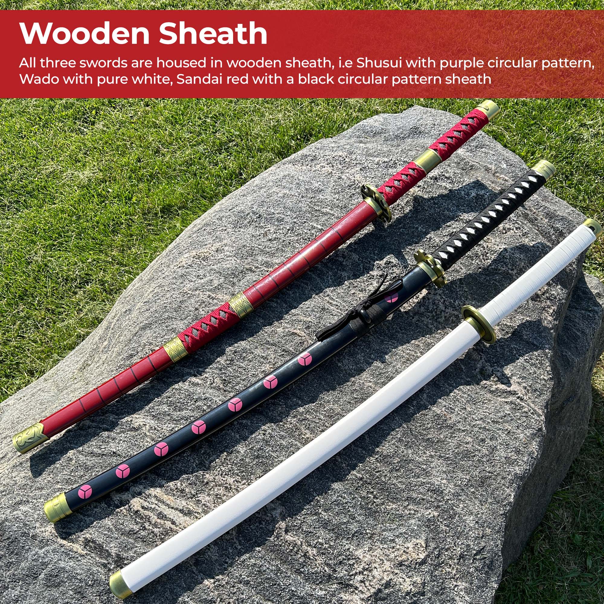One Piece Zoro Three Sword Katana Set Swords - Tophatter Daily Deals