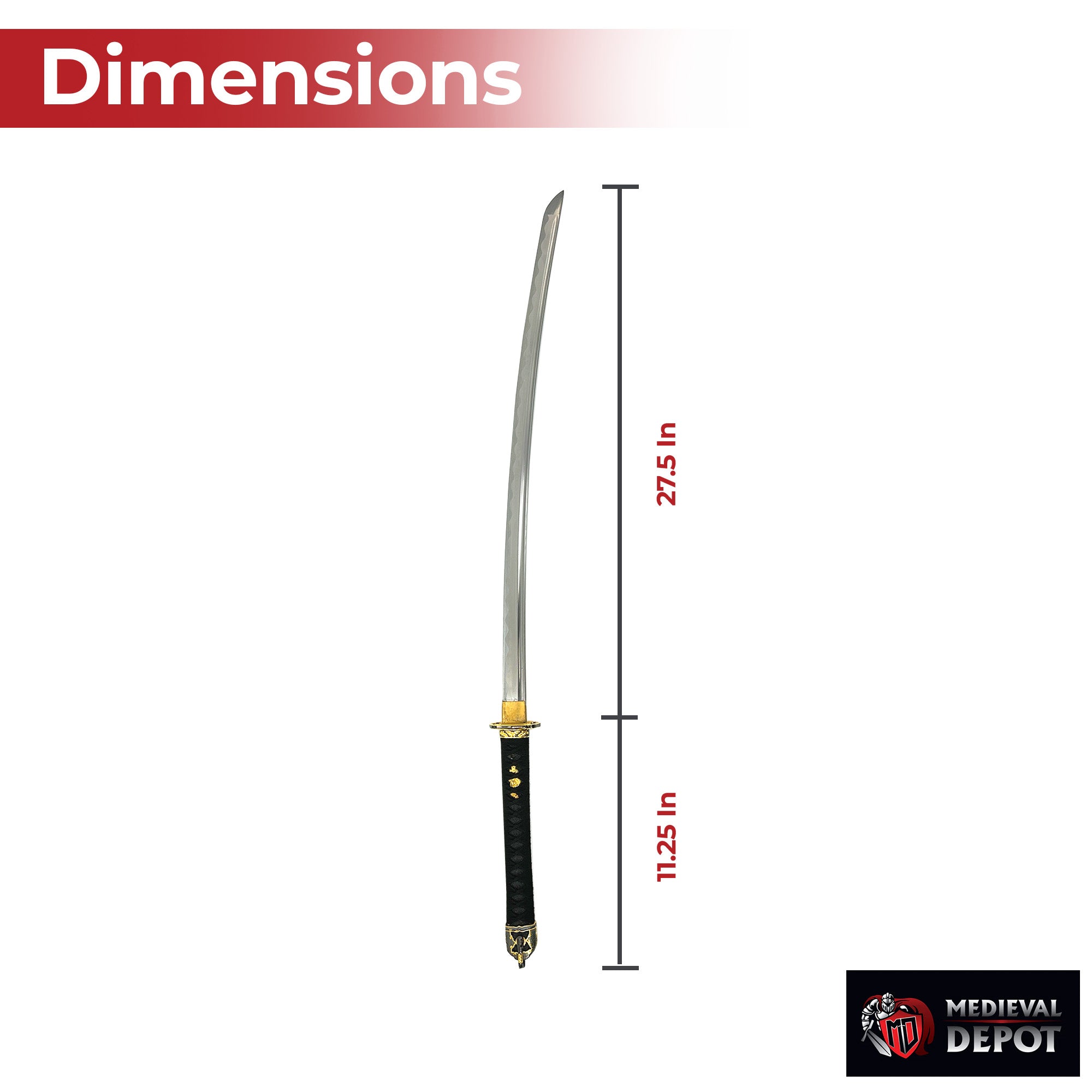 Onyx Elegance Handmade Katana A Symphony of Black and Gold Mastery Swords - Tophatter Daily Deals