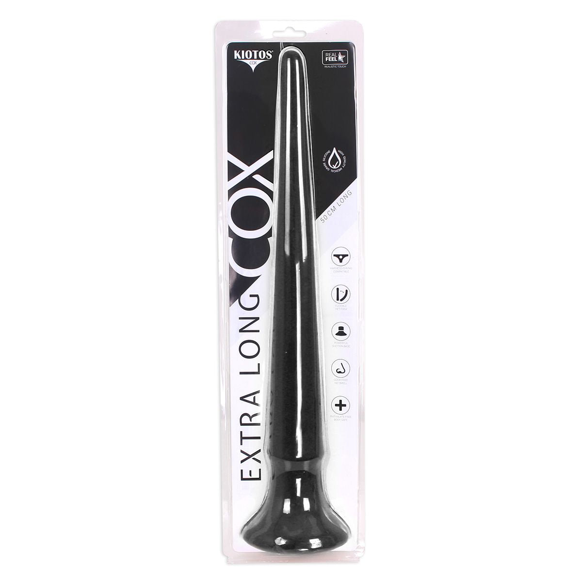 Kiotos Cox Black Extra Long Liquid Silicone Dildo – Smooth Suction Cup Dildo > Dildos > Oversized Toys - Tophatter Daily Deals