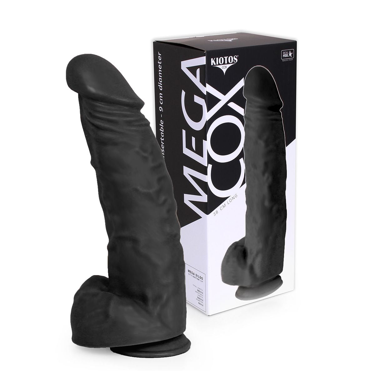 Kiotos Cox Mega Black 02 Realistic Mega Dildo 38 cm with Strong Suction Cup > Dildos > Oversized Toys - Tophatter Daily Deals