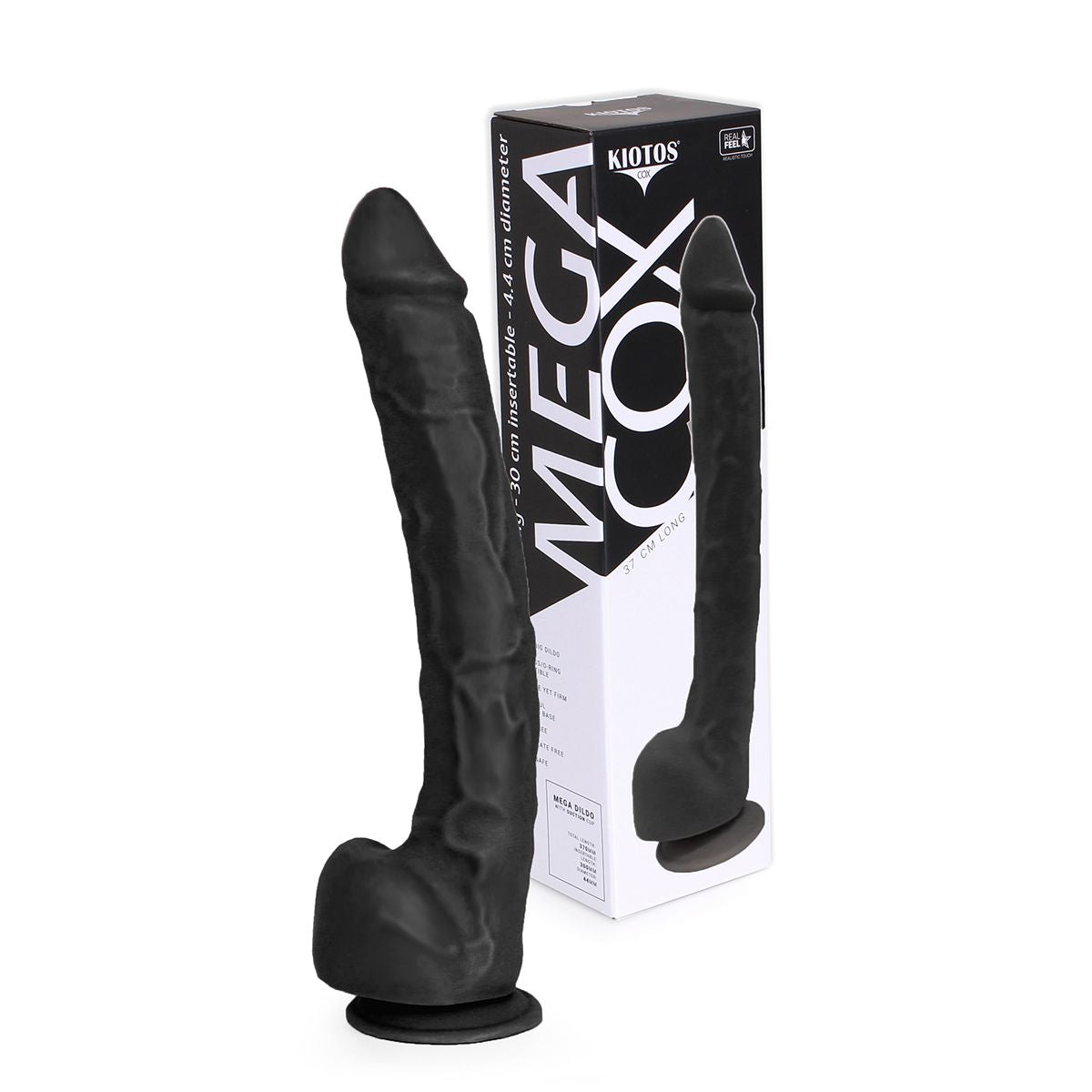Kiotos Cox Mega Black 03 Large Suction Cup Realistic Dildo 37 cm > Dildos > Oversized Toys - Tophatter Daily Deals