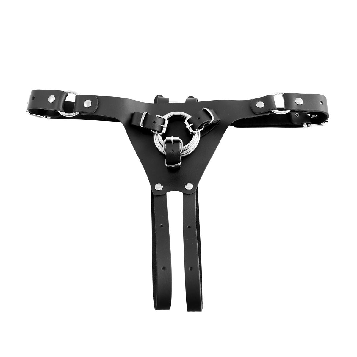 Kiotos COX Strap-On Deluxe Black Genuine Leather Harness with Adjustable Steel O-Rings > Dildos > Strap On Harnesses - Tophatter Daily Deals
