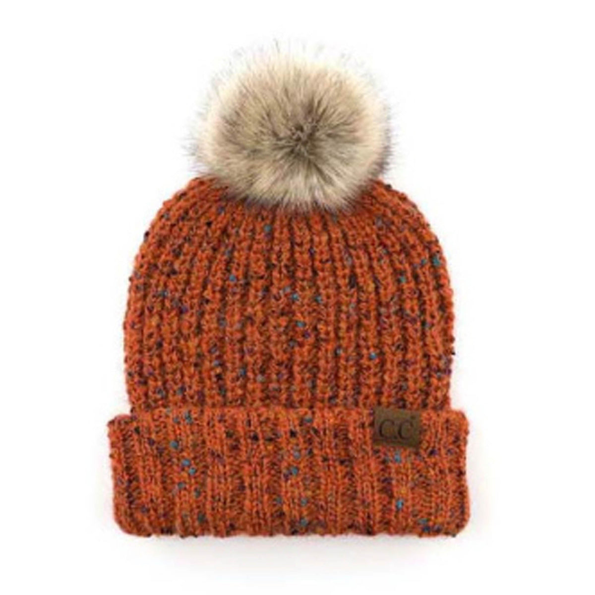 C.C® Confetti Pom Beanie Burnt Orange Hats - Tophatter Daily Deals