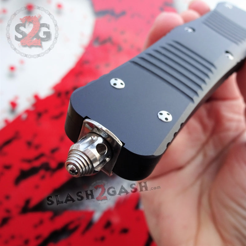 Dark Knight 440C OTF Knife CNC Highest Quality - Interceptor Black Knife-OTF - Tophatter Daily Deals