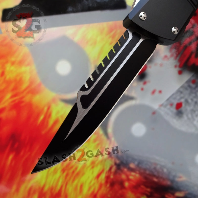 Dark Knight 440C OTF Knife CNC Highest Quality - Interceptor Black Interceptor (Bowie) - Black Knife-OTF - Tophatter Daily Deals