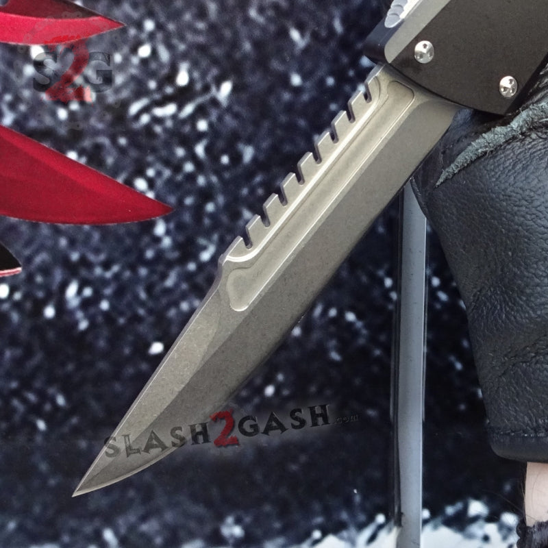 Dark Knight 440C OTF Knife CNC Highest Quality - Interceptor Black Knife-OTF - Tophatter Daily Deals