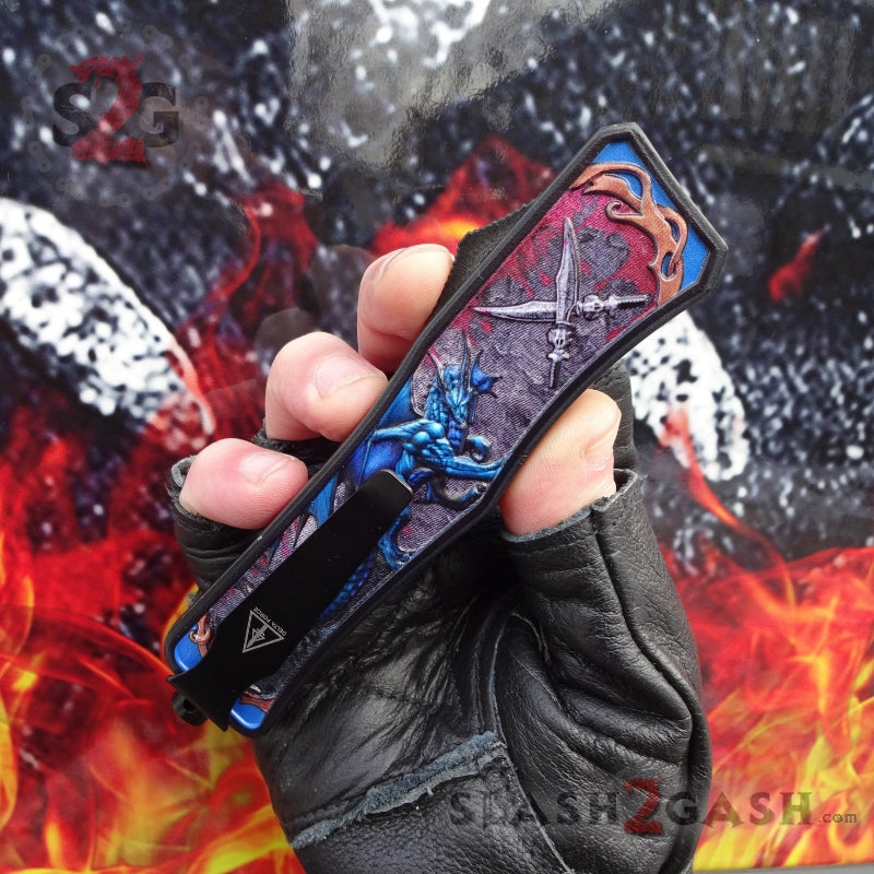 Dragon OTF Knife Automatic Switchblade - Red, Green, Blue Knife-OTF - Tophatter Daily Deals