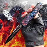 Dragon OTF Knife Automatic Switchblade - Red, Green, Blue Blue - Double Edge Serrated Knife-OTF - Tophatter Daily Deals