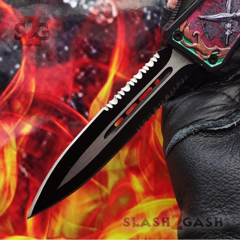 S2G Tactical OTF Automatic Knife Green Dragon's Fury - 4 Blade Options Knife-OTF - Tophatter Daily Deals