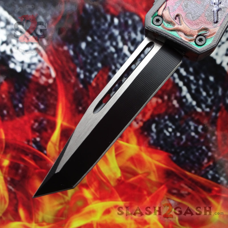 S2G Tactical OTF Automatic Knife Green Dragon's Fury - 4 Blade Options Knife-OTF - Tophatter Daily Deals
