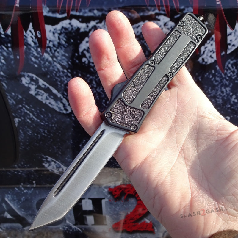 Delta Force Black Scarab D/A OTF Automatic Knife - Satin Tanto Plain Satin Knife-OTF - Tophatter Daily Deals