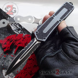 Delta Force Carbon Fiber Scarab D/A OTF Automatic Knife - Dagger Serrated Double Edge Serrated Knife-OTF - Tophatter Daily Deals