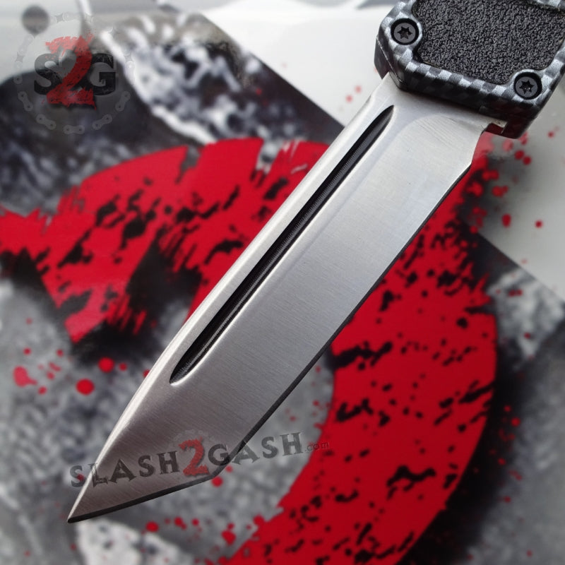 Delta Force Carbon Fiber Scarab D/A OTF Automatic Knife - Tanto Plain Knife-OTF - Tophatter Daily Deals