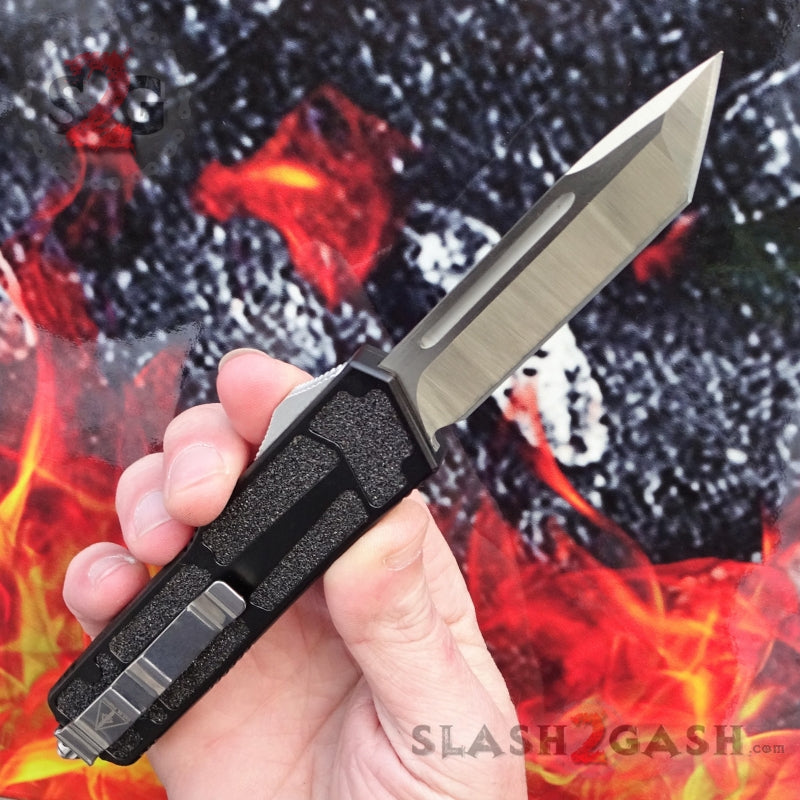 Classic Black Scarab D/A OTF Automatic Knife CNC Highest Quality - Tanto Knife-OTF - Tophatter Daily Deals