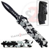 Winter Camo Dual Action OTF Automatic Knife - Double Edge Serrated Knife-OTF - Tophatter Daily Deals