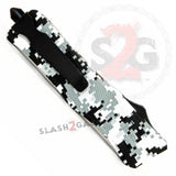 Winter Camo Dual Action OTF Automatic Knife - Double Edge Serrated Knife-OTF - Tophatter Daily Deals