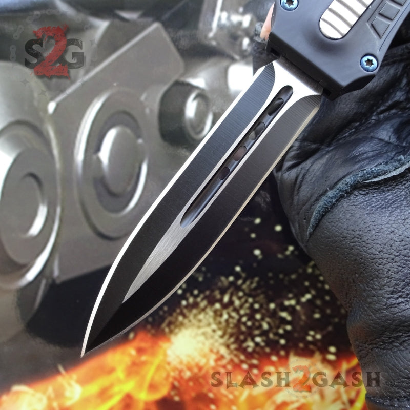 Delta Force OTF Crypt Keeper v2 D/A Automatic Knife - Dagger Serrated Knife-OTF - Tophatter Daily Deals