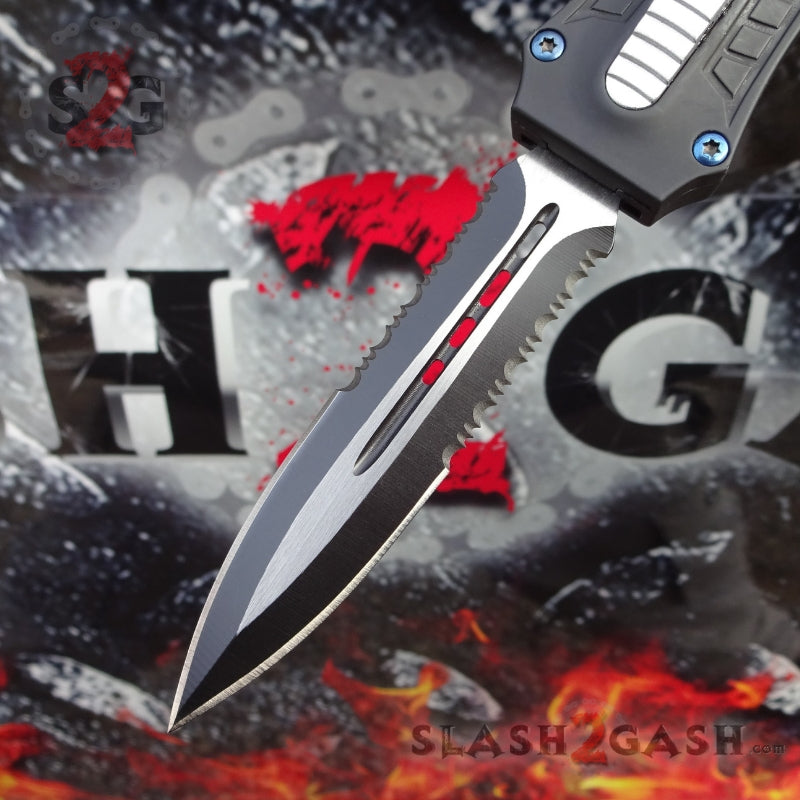 Delta Force OTF Crypt Keeper v2 D/A Automatic Knife - Dagger Serrated Knife-OTF - Tophatter Daily Deals