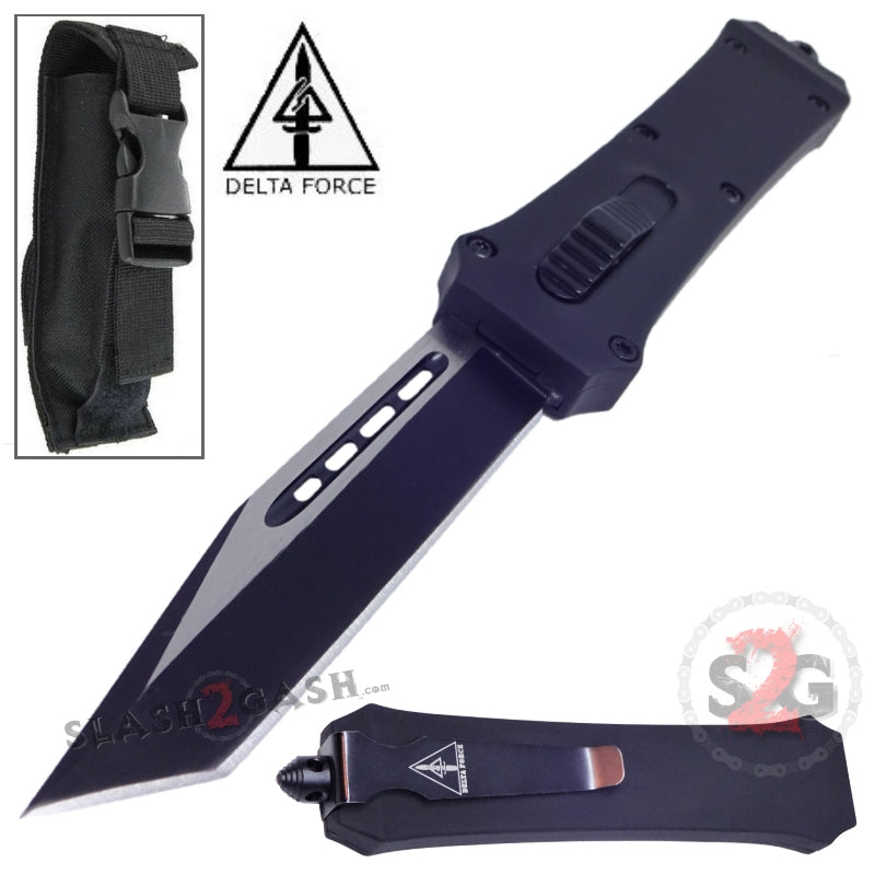S2G Tactical OTF Crypt Keeper D/A Automatic Knife - Tanto Plain Tanto Plain Edge Knife-OTF - Tophatter Daily Deals
