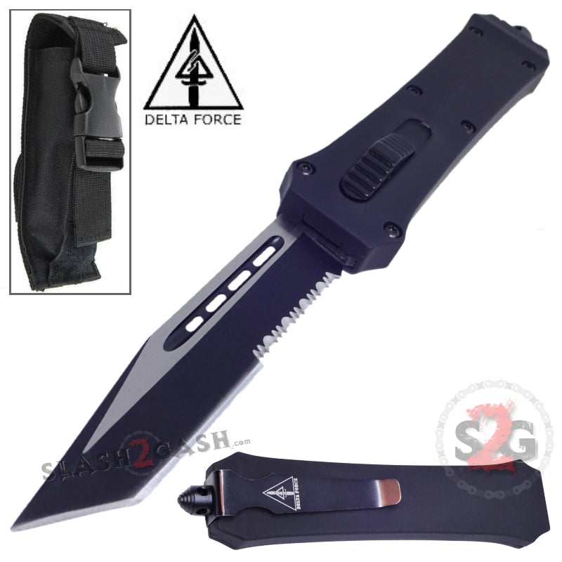 S2G Tactical OTF Crypt Keeper D/A Automatic Knife - Tanto Serrated Tanto Serrated Edge Knife-OTF - Tophatter Daily Deals