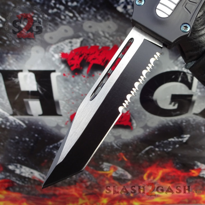 Delta Force OTF Crypt Keeper v2 D/A Automatic Knife - Tanto Serrated Knife-OTF - Tophatter Daily Deals