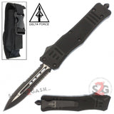 S2G Tactical Commando D/A OTF Automatic Knife Black - Dagger Serrated Double Edge Serrated Knife-OTF - Tophatter Daily Deals