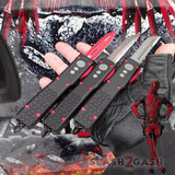 Deadpool OTF Knife Delta Force Automatic Black and Red Switchblade CNC Knife-OTF - Tophatter Daily Deals