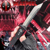 Deadpool OTF Knife Delta Force Automatic Black and Red Switchblade CNC Knife-OTF - Tophatter Daily Deals