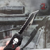Delta Force Punisher Skull 7" Small OTF Automatic Knife - Tanto Serrated Knife-OTF - Tophatter Daily Deals