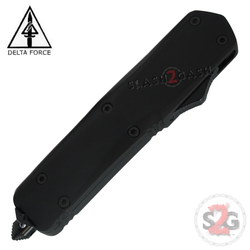 Delta Force OTF Recon D/A Black Tactical Automatic Knife - Drop Serrated Knife-OTF - Tophatter Daily Deals