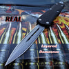 S2G Tactical OTF Recon D/A Black Automatic Knife - Damascus Double Edge Knife-OTF - Tophatter Daily Deals