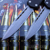 S2G Tactical OTF Recon D/A Black Automatic Knife - REAL Layered Damascus Single Edge Plain - Silver Hardware Knife-OTF - Tophatter Daily Deals