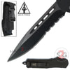 Delta Force OTF Recon D/A Black Tactical Automatic Knife - Drop Serrated Knife-OTF - Tophatter Daily Deals