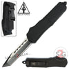 Delta Force OTF Recon D/A Black Tactical Automatic Knife - Tanto Serrated Tanto Plain Knife-OTF - Tophatter Daily Deals