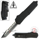 Delta Force OTF Recon D/A Black Tactical Automatic Knife - Tanto Serrated Tanto Plain Knife-OTF - Tophatter Daily Deals