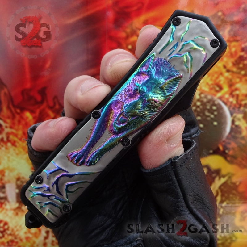 S2G Tactical Lycan OTF Automatic Knife D/A Tanto Xtreme - Rainbow Wolf Knife-OTF - Tophatter Daily Deals