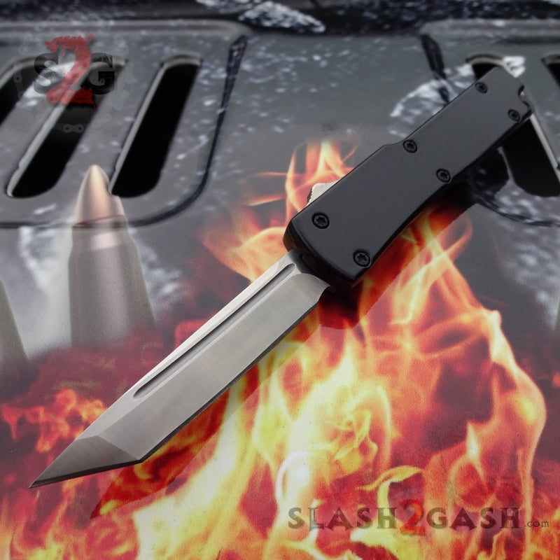 "TheONE" Mini OTF Dual Action Automatic Knife Black - Tanto 440c Knife-OTF - Tophatter Daily Deals