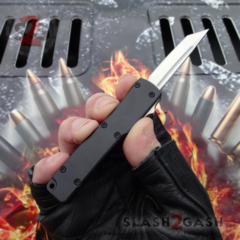 "TheONE" Mini OTF Dual Action Automatic Knife Black - Tanto 440c Knife-OTF - Tophatter Daily Deals