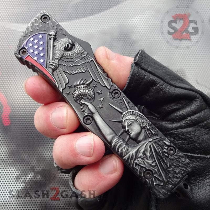USA Liberty OTF Knife Flag and Eagle Red White & Blue - Tanto Xtreme Knife-OTF - Tophatter Daily Deals