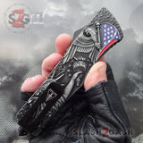 USA Liberty OTF Knife Flag and Eagle Red White & Blue - Tanto Xtreme Knife-OTF - Tophatter Daily Deals