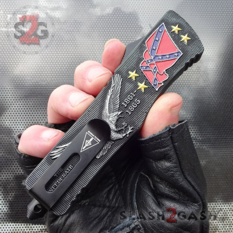 Delta Force Stonewashed OTF Automatic Knife - Lady Liberty USA Knife-OTF - Tophatter Daily Deals