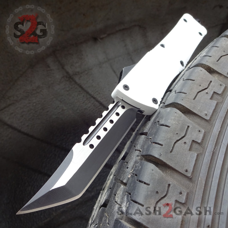 Delta Force White Knight OTF Automatic Knife D/A - Tanto Xtreme Hellhound Knife-OTF - Tophatter Daily Deals