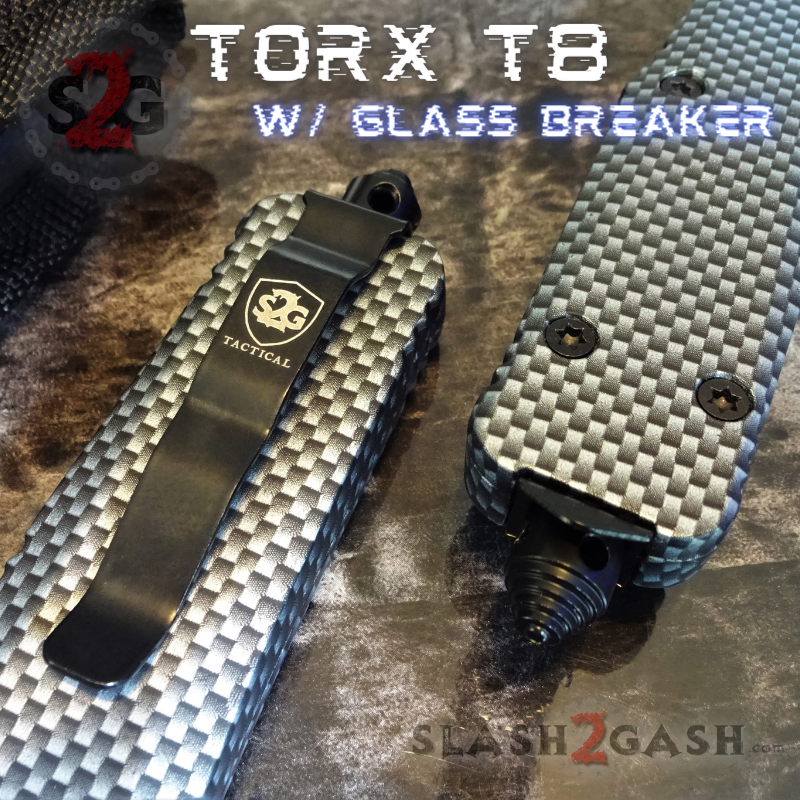 Carbon Fiber OTF Knife D/A Switchblade REAL Damascus - 6 Blades Knife-OTF - Tophatter Daily Deals