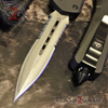 S2G Tactical OTF Recon D/A Black Automatic Knife - REAL Layered Damascus Double Edge Serrated - Black Hardware Knife-OTF - Tophatter Daily Deals