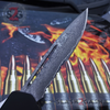 S2G Tactical OTF Recon D/A Black Automatic Knife - REAL Layered Damascus Single Edge Serrated - Silver Hardware Knife-OTF - Tophatter Daily Deals