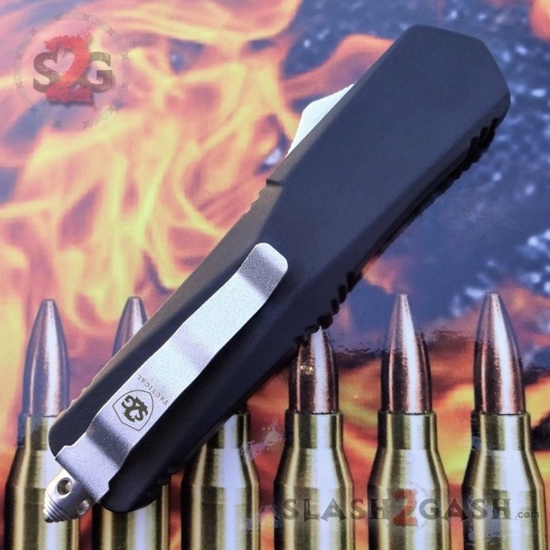 S2G Tactical OTF Recon D/A Black Automatic Knife - Damascus Tanto Plain Knife-OTF - Tophatter Daily Deals