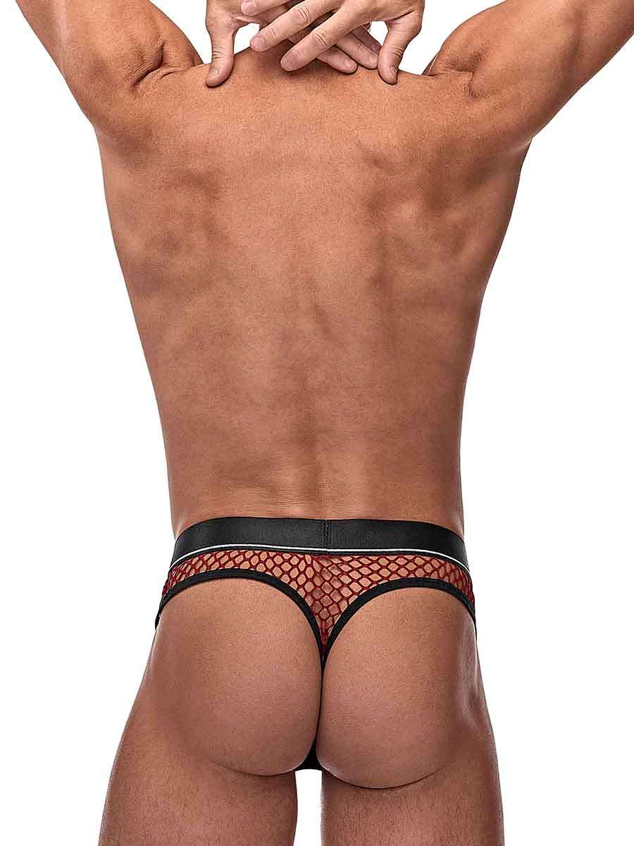 Male Power Burgundy Cock Pit Net Mesh Cock Ring Thong S/M > Clothes > Mens Thongs - Tophatter Daily Deals