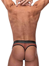 Male Power Burgundy Cock Pit Net Mesh Cock Ring Thong S/M > Clothes > Mens Thongs - Tophatter Daily Deals