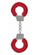 Ouch Beginner's Furry Handcuffs Red Cuffs - Tophatter Daily Deals