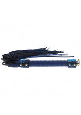 Ouch Florence Collection Flogger in Blue PU Leather with Iridescent Hardware > Bondage Gear > Whips & Floggers - Tophatter Daily Deals